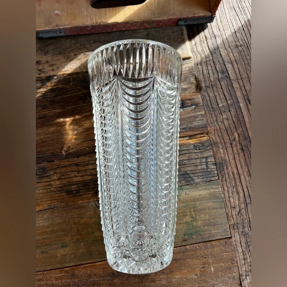 Mid-Century Crystal Transparent Vase, Italy, 1960s